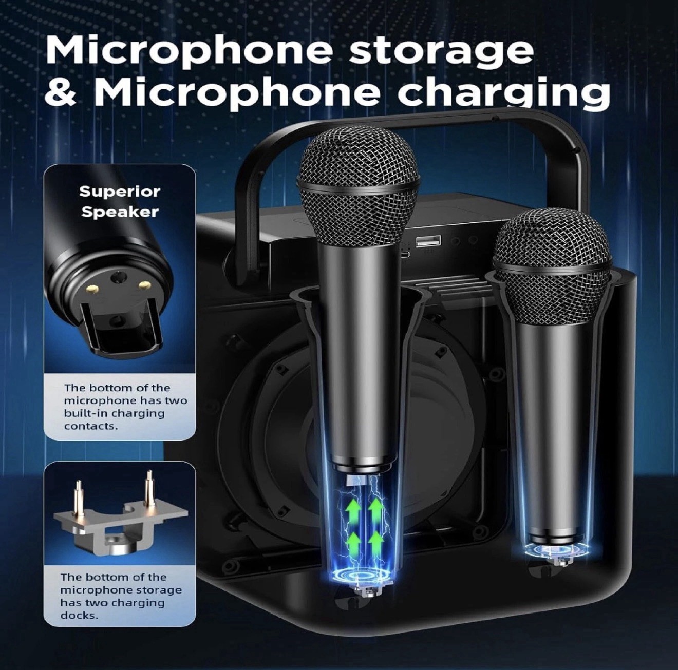 Bluetooth Portable Karaoke Machine with Wireless Microphone (SD-513)