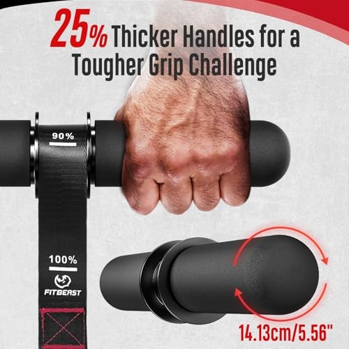 Forearm Strengthener & Forearm Exerciser, Wrist Roller with Thicker Black
