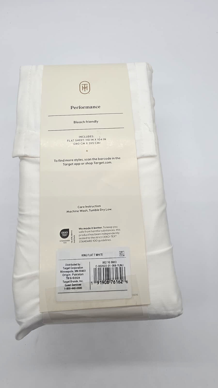 Threshold 400 Thread Count Performance King White Flat Sheet