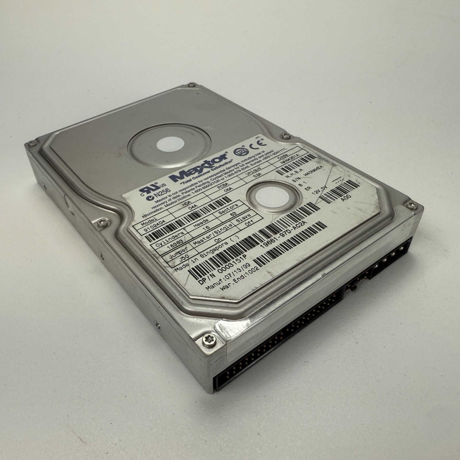 Maxtor N256 Model 91024D4 3.5 Inch Hard Drive NOS