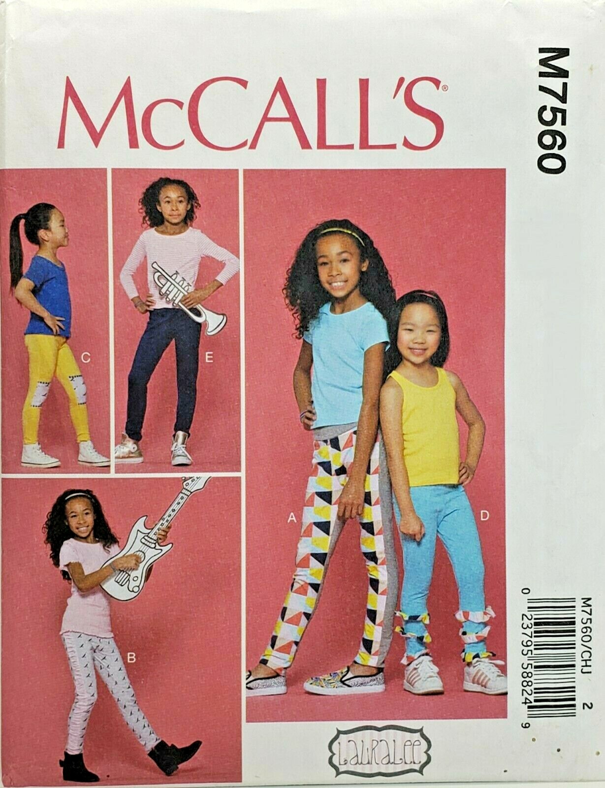 McCall's M7560 Girls' Leggings, 5 Ways Sz 3-6 or 7-14 UNCUT Sewing Pattern