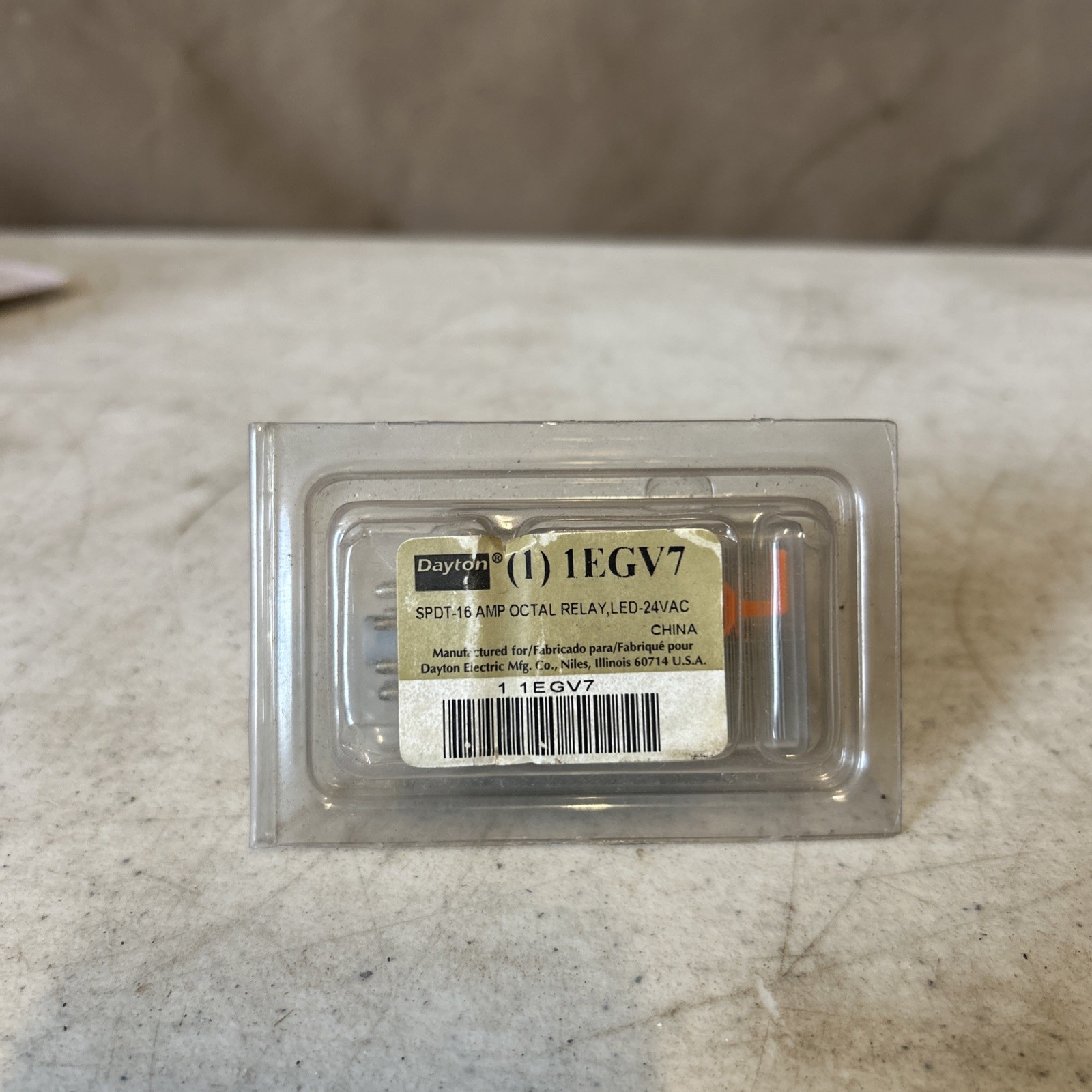 DAYTON 1EGV7 / 1EGV7 SPDT-16 Amp Octal Relay (NEW IN BOX)