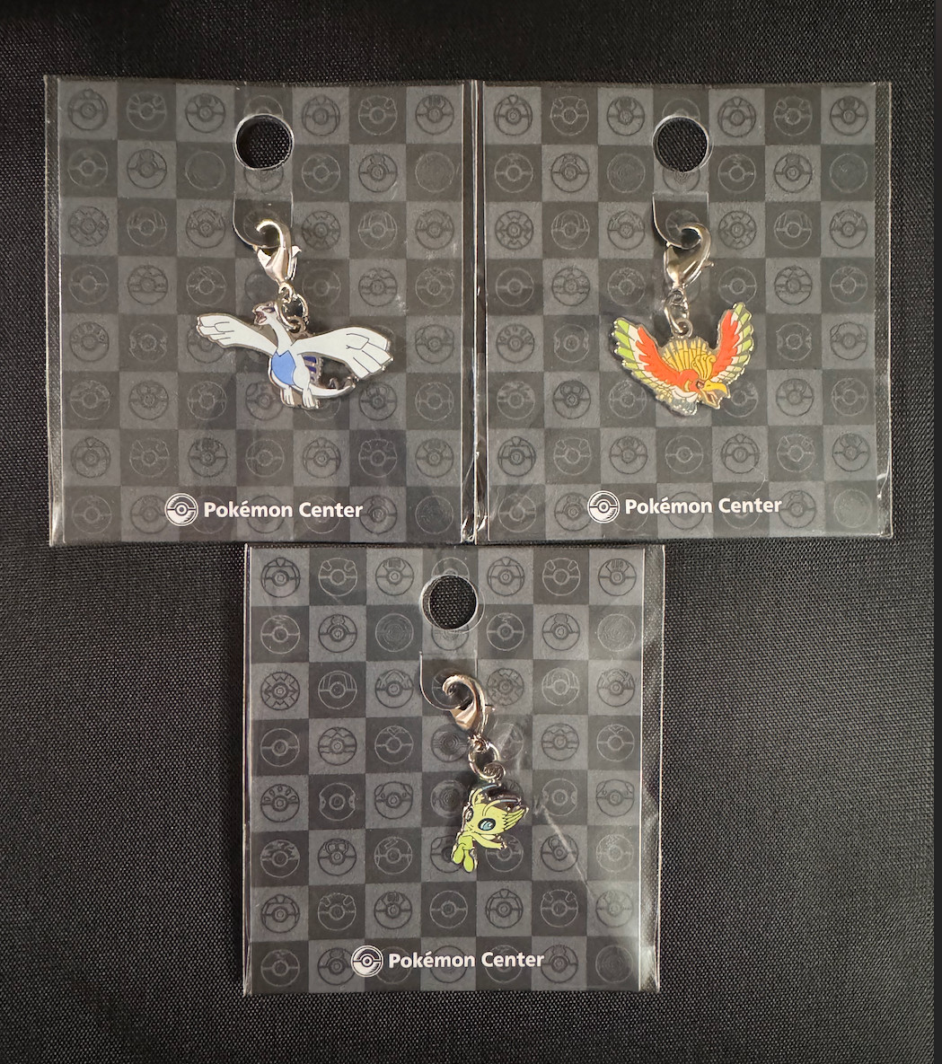 Pokemon Center Keychain Charm Lugia Ho-Oh Celebi Official Variation