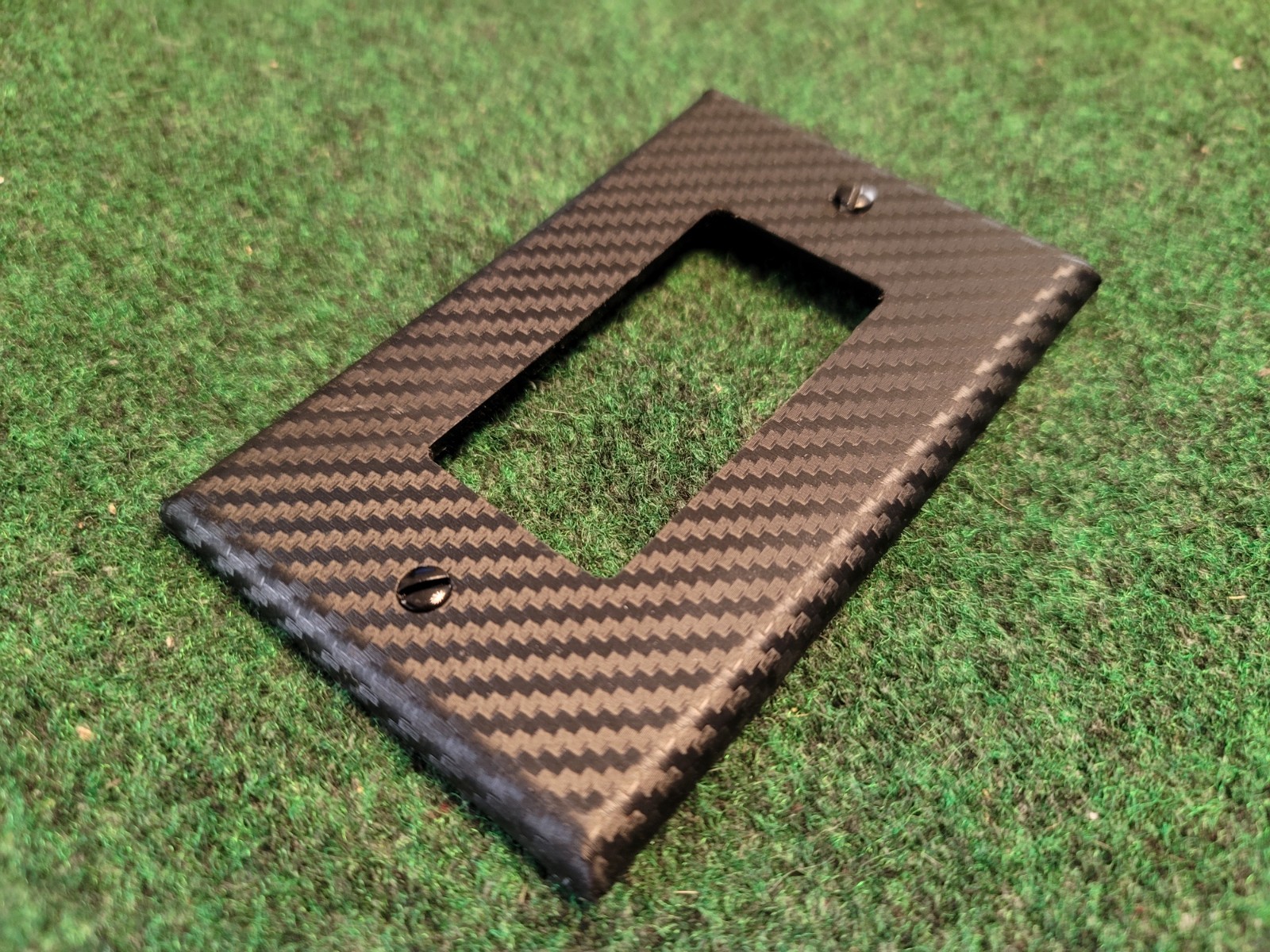 Wall Plate Decora Outlet Switch Cover 1 Gang UL Black Carbon Fiber