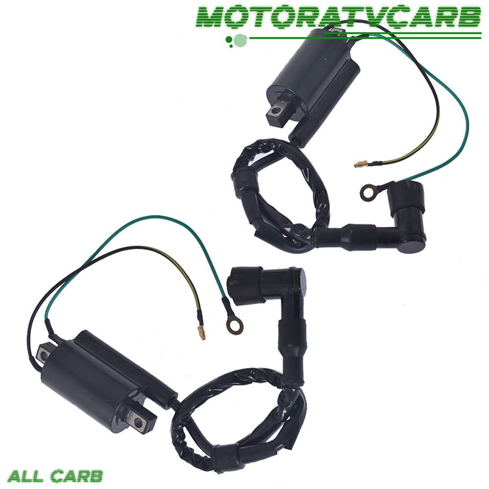For Honda 1968-1977 CB350 CL350 SL350 CB360 Ignition Spark Coil Set W/ Plug Caps