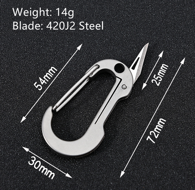 Mini Titanium Alloy Keychain Knife Carabiner Pocket Folding Knife Porable Tools