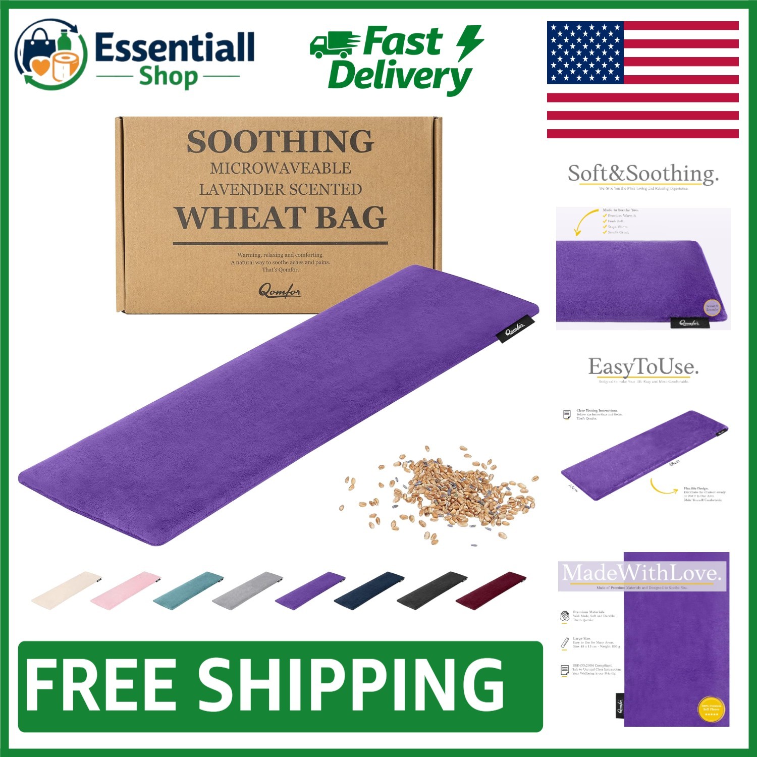 Reusable Lavender Microwave Heating Pad – Soothing Relief for Neck and Shoulders