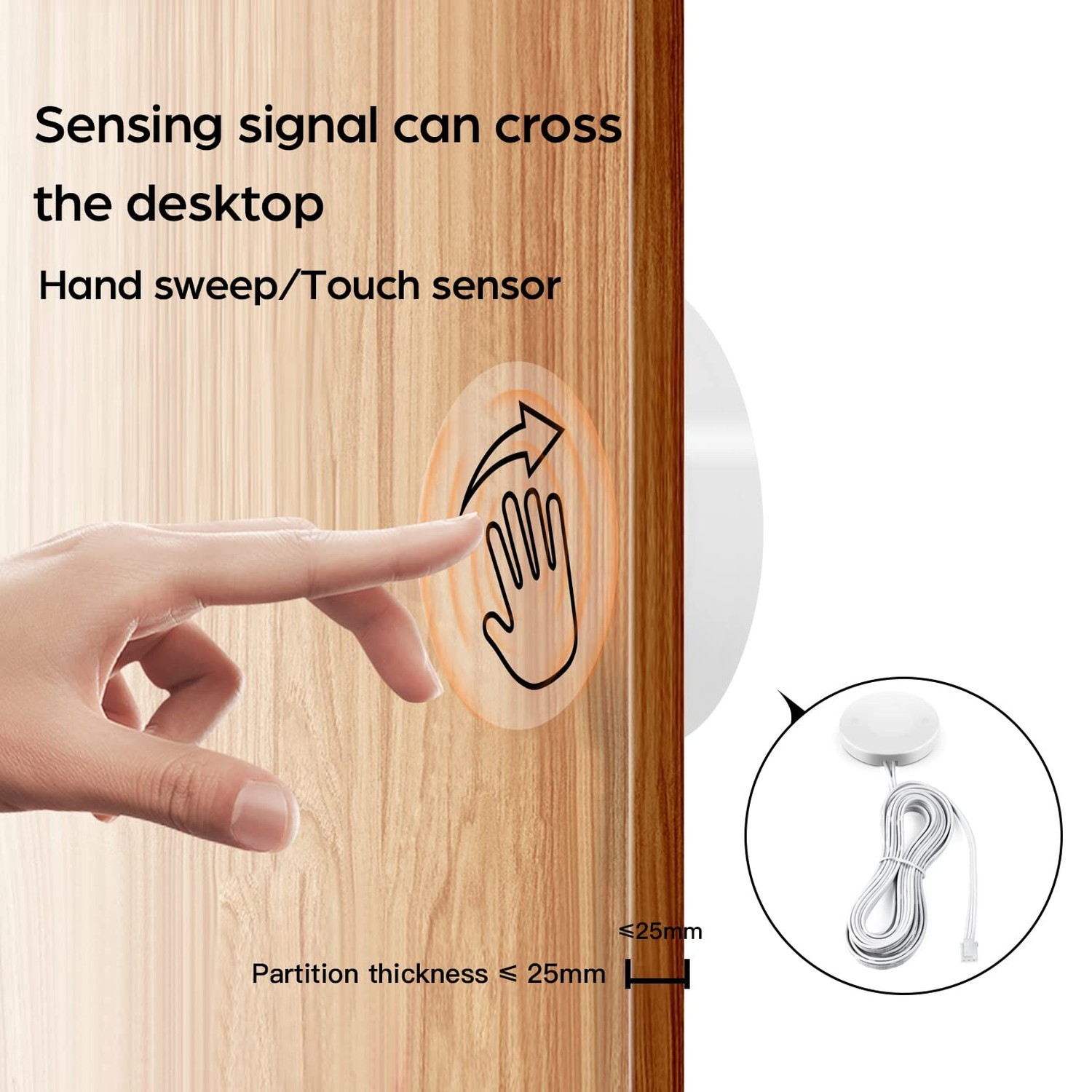 Penetrable 25mm Wood Panel Touch Sensor LED Light Switch Control 12V-24V 60W ...
