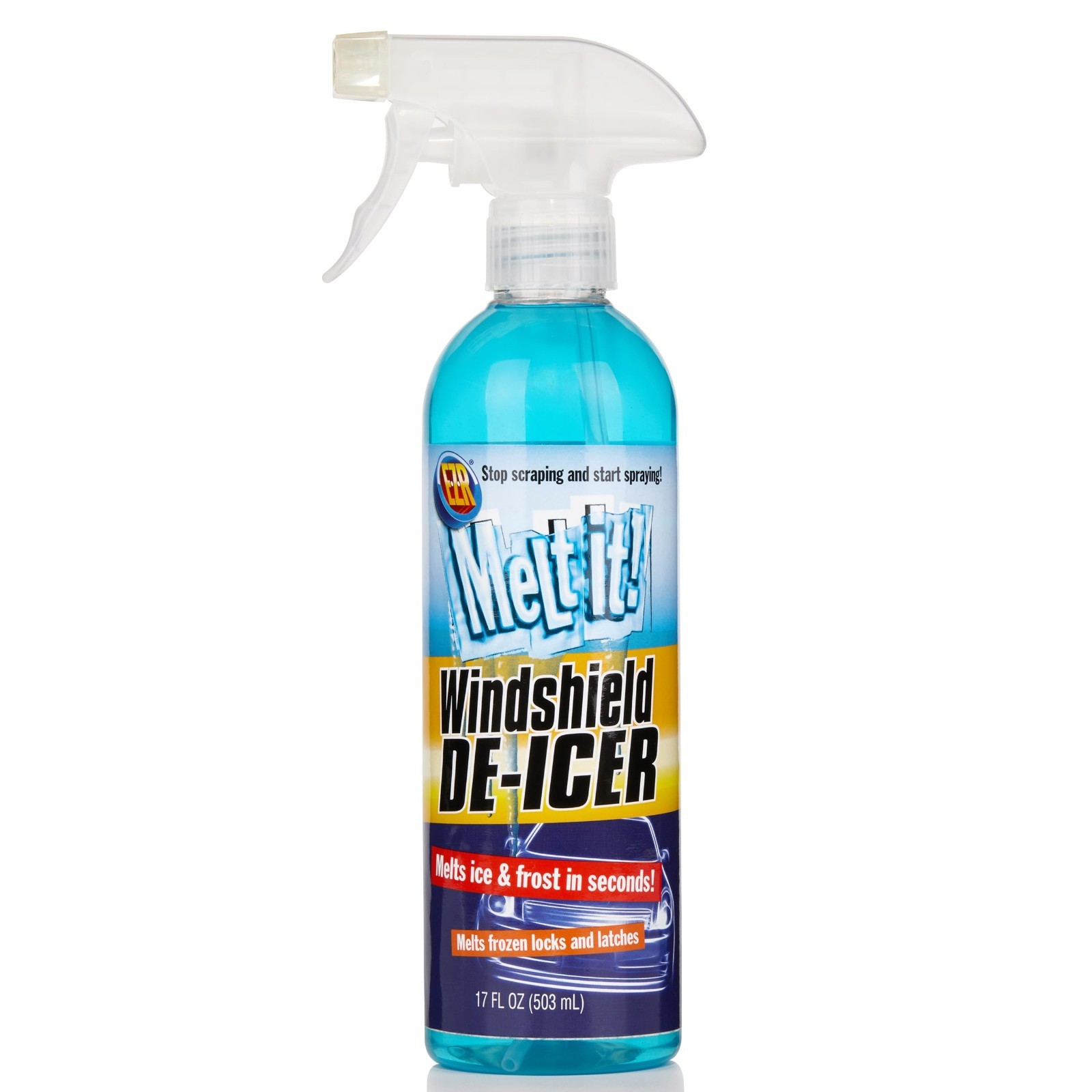 Instant Ice Melt Spray for Windshields & Windows - 17 Fl Oz De-Icer & Defroster