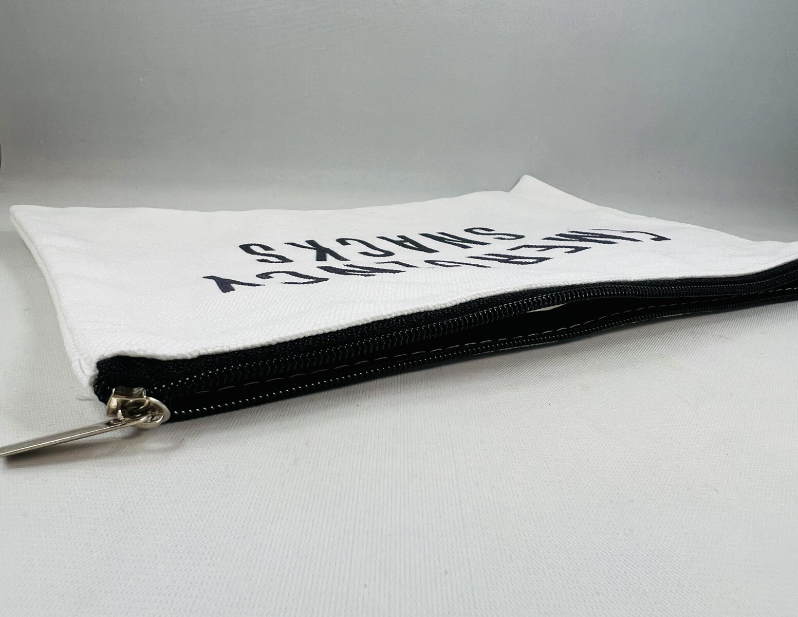 "Emergency Snacks" Printed Both Sides Canvas Zippered Pouch 8.75" x 6.25"
