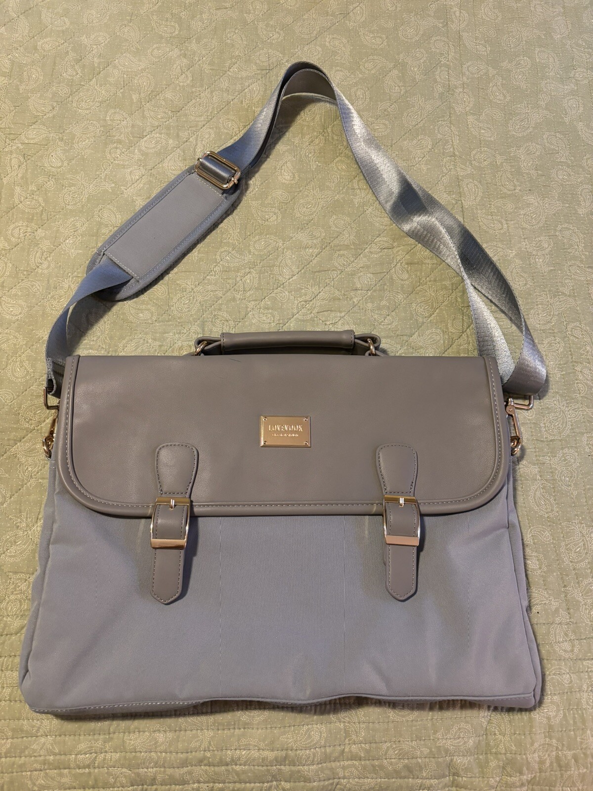 New LOVEVOOK Women’s Laptop Bag Messenger Bag Crossbody Strap Slate Blue Gray