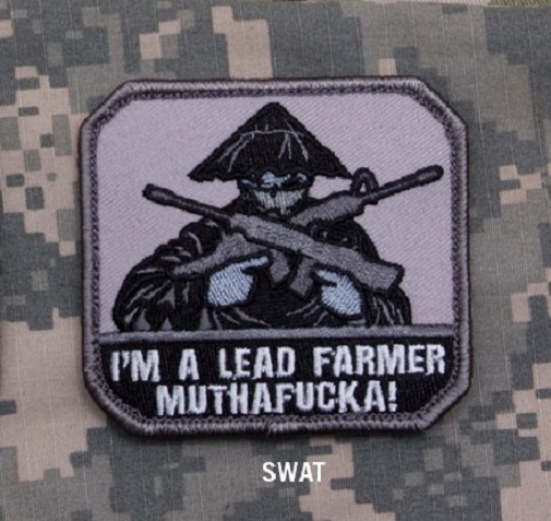 NYLON Morale Patch - Milspec Monkey MSM - LEAD FARMER MF - SWAT color - NEW