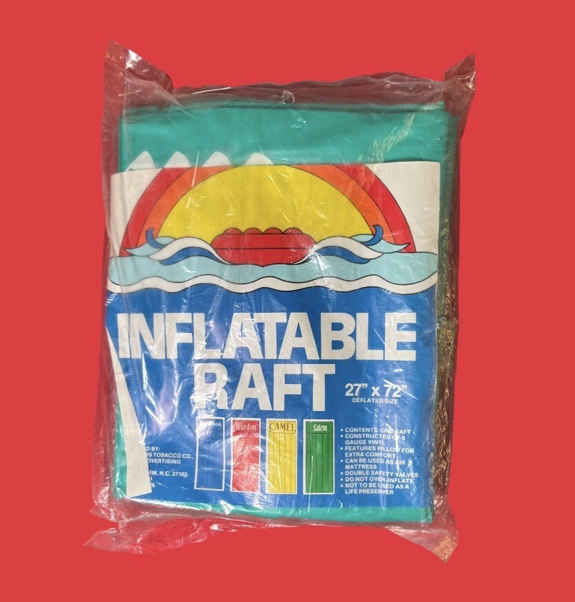 Vintage Deadstock Salem Cigarettes Advertising Inflatable Pool Raft New in Packg