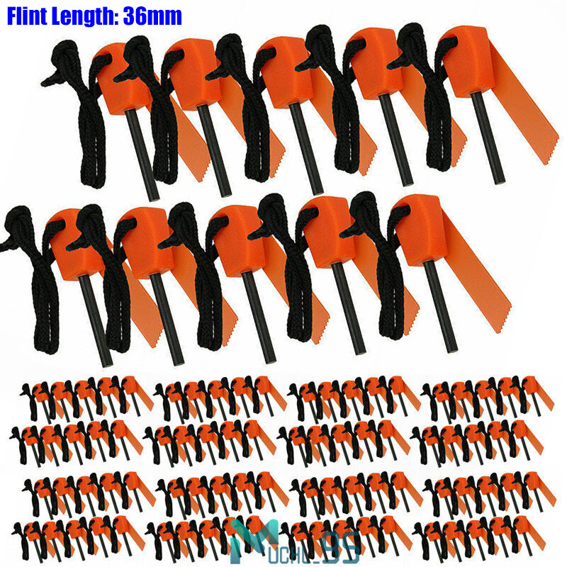 Emergency Fire Starter Flint Steel Striker Survival Kit Ferro Rod Camping Tools