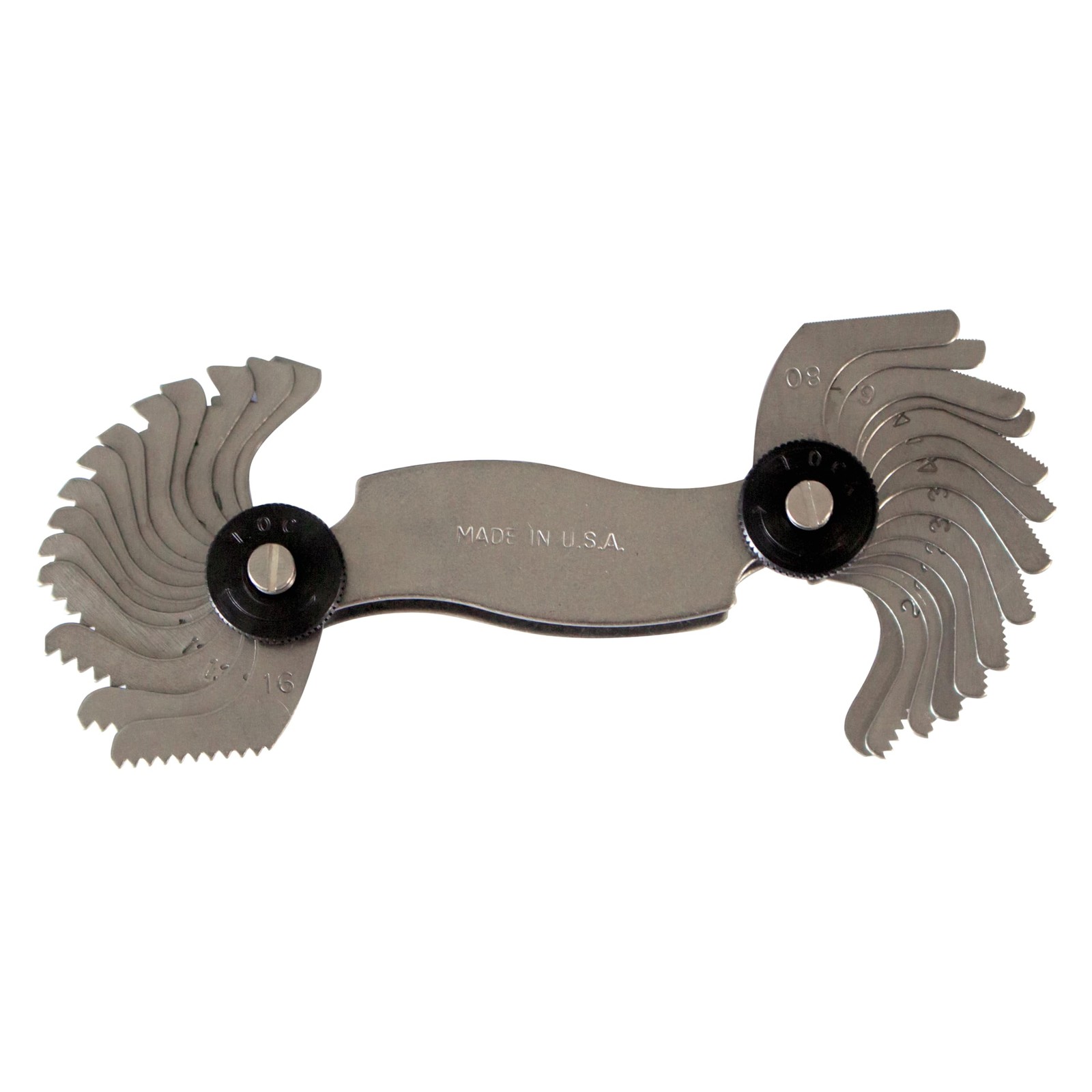 Made in USA | Screw Pitch Gauge – 28 Leaves, 4–80 TPI | English Thread Gage T...