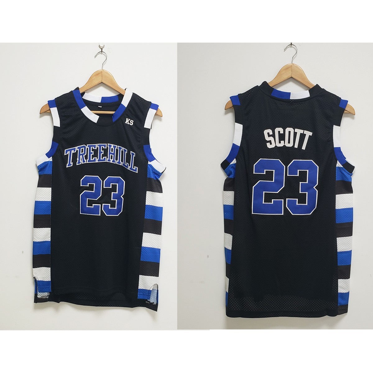Men's Nathan Scott #23 One Tree Hill Basketball Jersey Black Hip Hop X-Mas Party