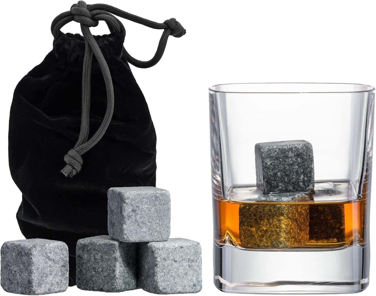 Set of 9 Grey Beverage Chilling Stones [Chill Rocks] Whiskey Stones for