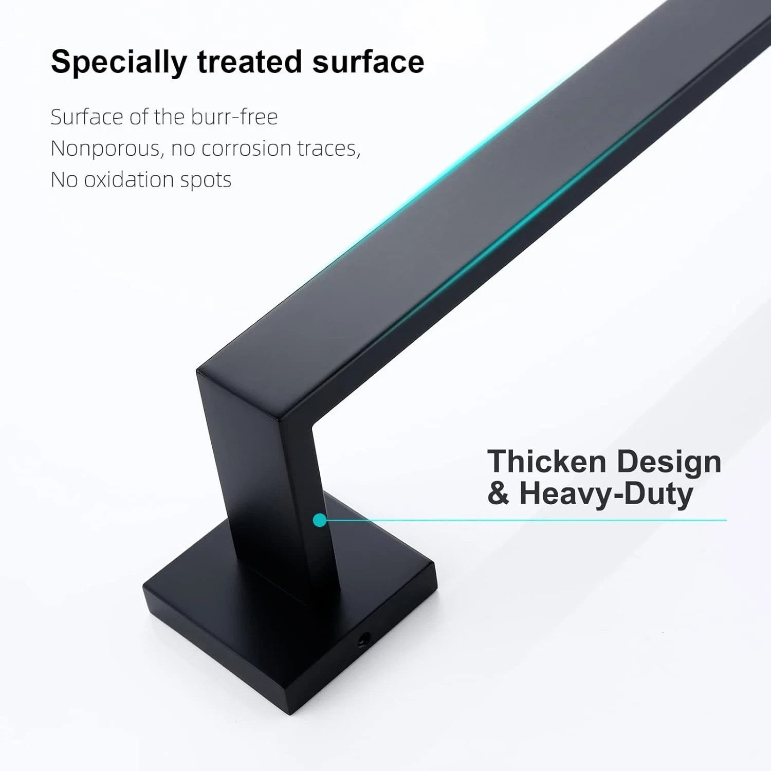 Matte Black 4-Piece Complete Bathroom Accessory Set Towel Bar & Hardware Kit