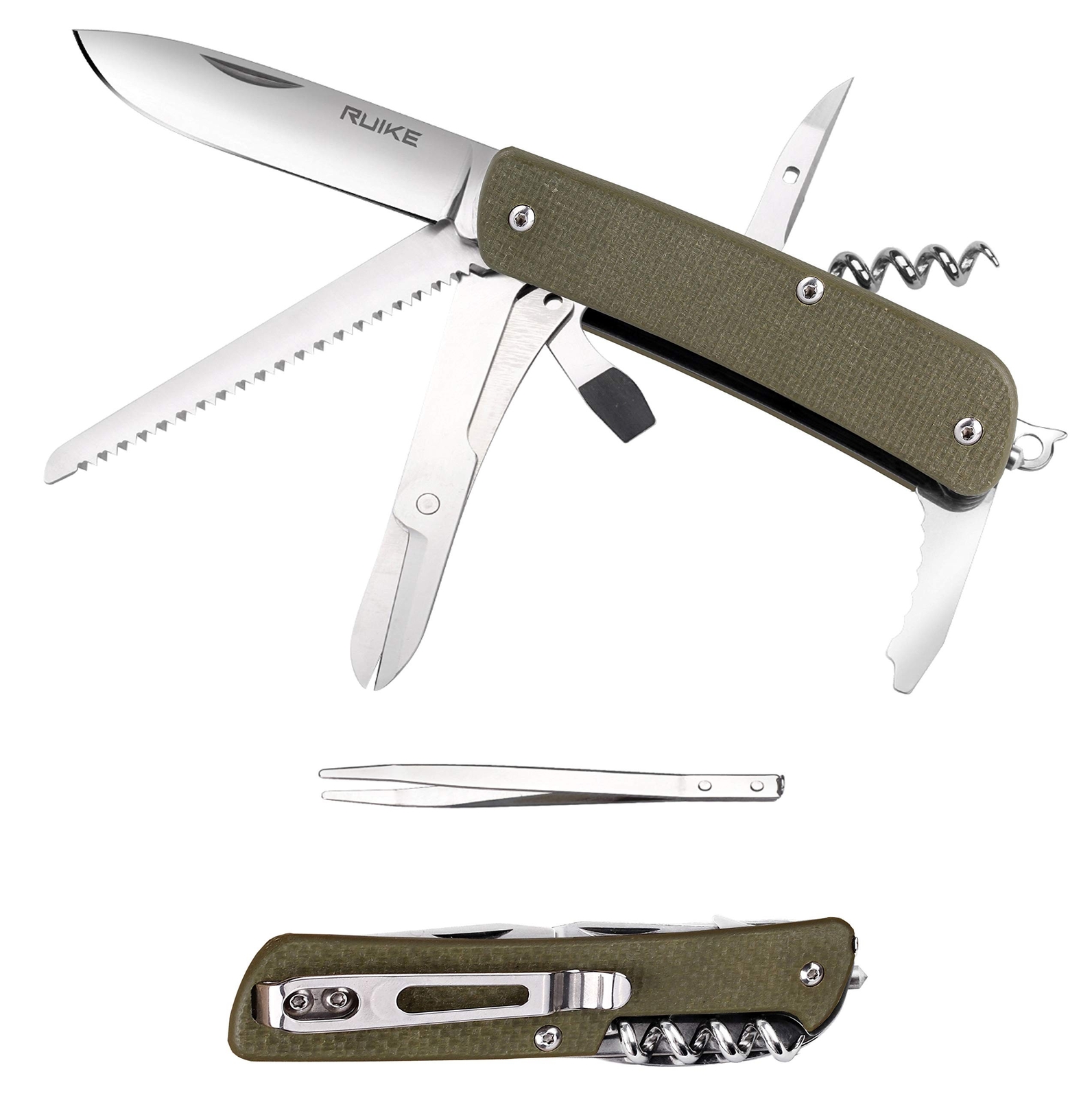 Ruike Multi Tool Knife M42, 16 in 1, 14C28N Stainless Blade, G10 Handle,Foldi...