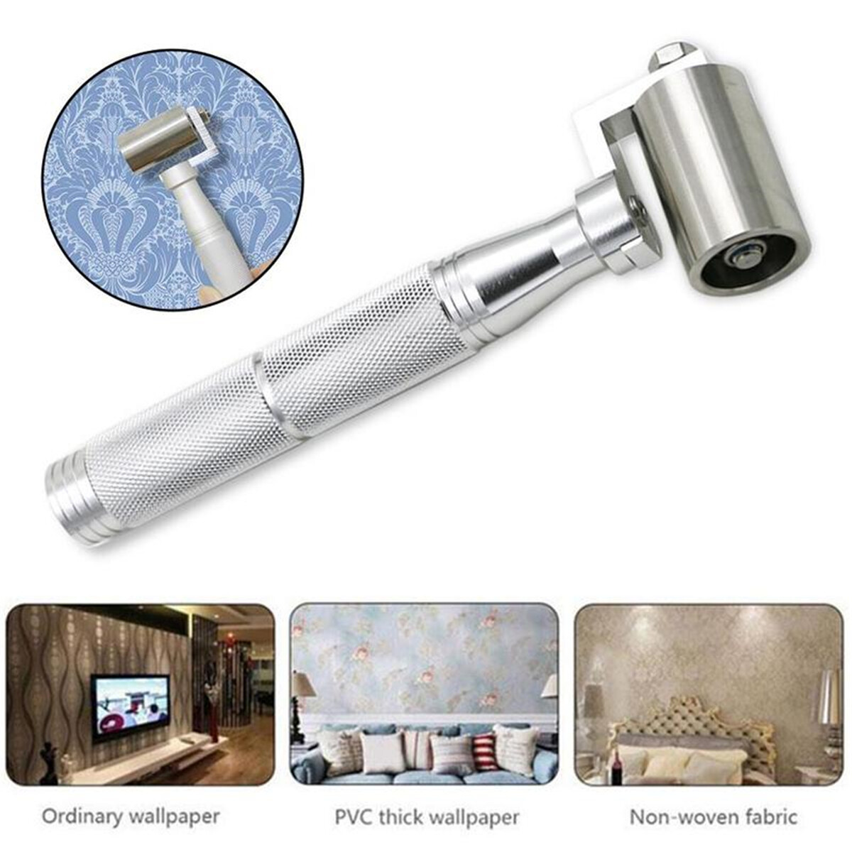 Stainless Steel Wallpaper Seam Roller Home Seamed Wall Paper Hand Smoothing Tool