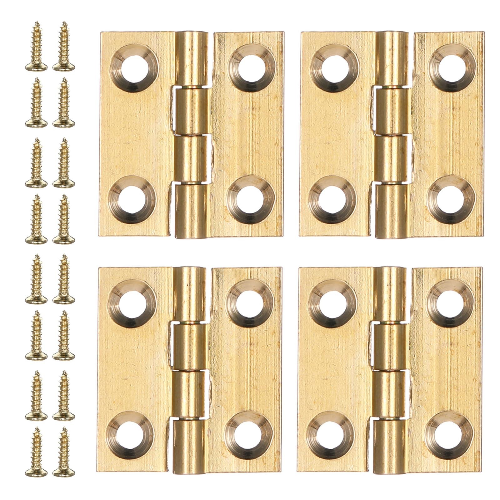 Small Hinges for Wooden Box, 4 Pcs Quality Brass Mini Crafts Gold