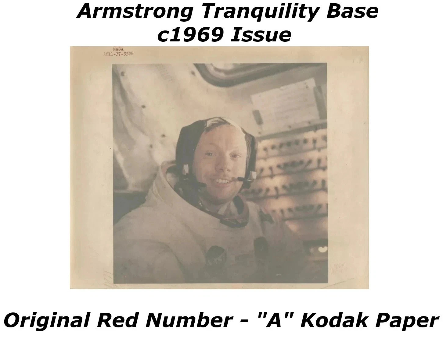 Original NASA Apollo II Photo Type I Photograph Armstrong LM on Lunar Surface