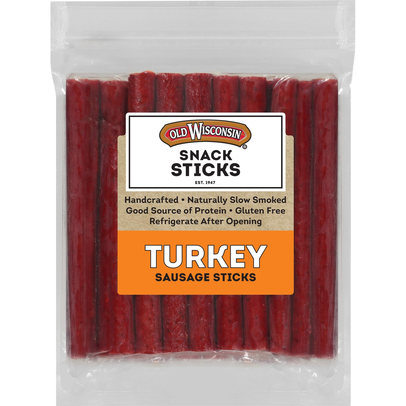 Old Wisconsin Turkey Sausage Snack Sticks, Naturally Smoked, Ready to Eat, 28oz