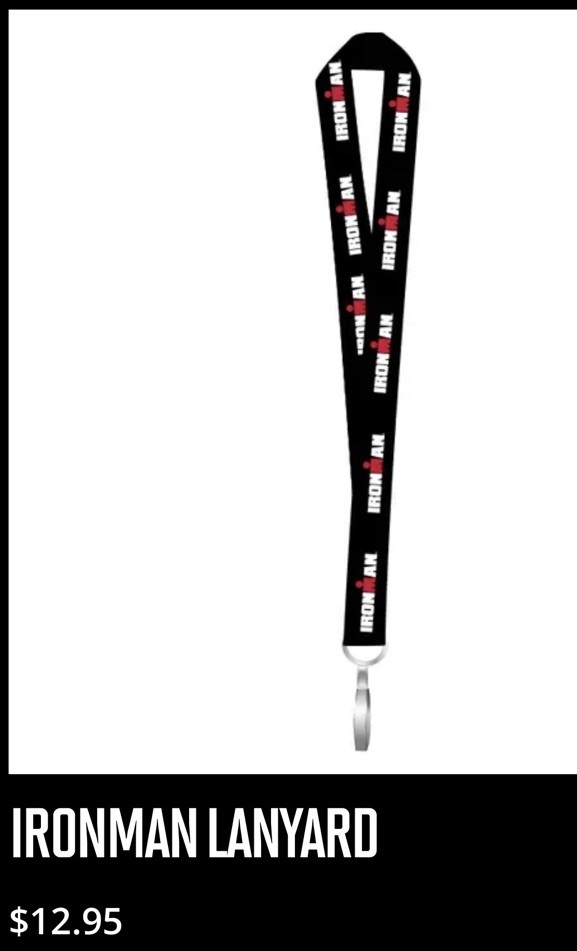 Ironman Triathlon Lanyard Black Red NEW