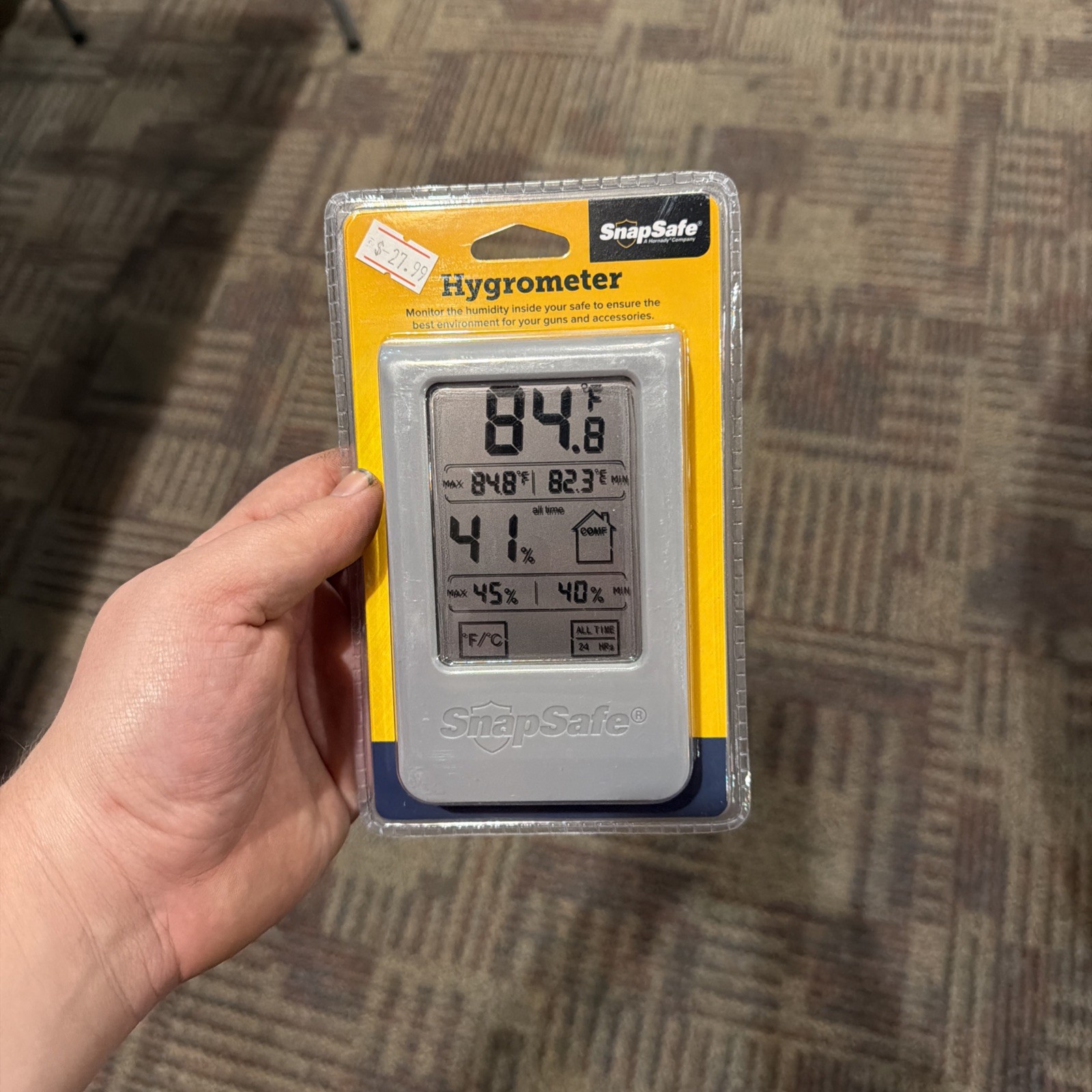 SnapSafe Hygrometer (75909) - Display Temp & Humidity for Safes