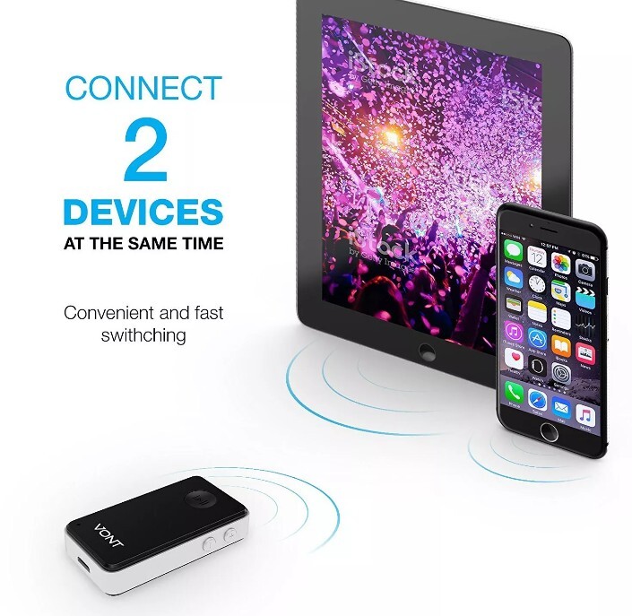 Vont Portable Wireless Bluetooth Receiver Adapter/Car Kit
