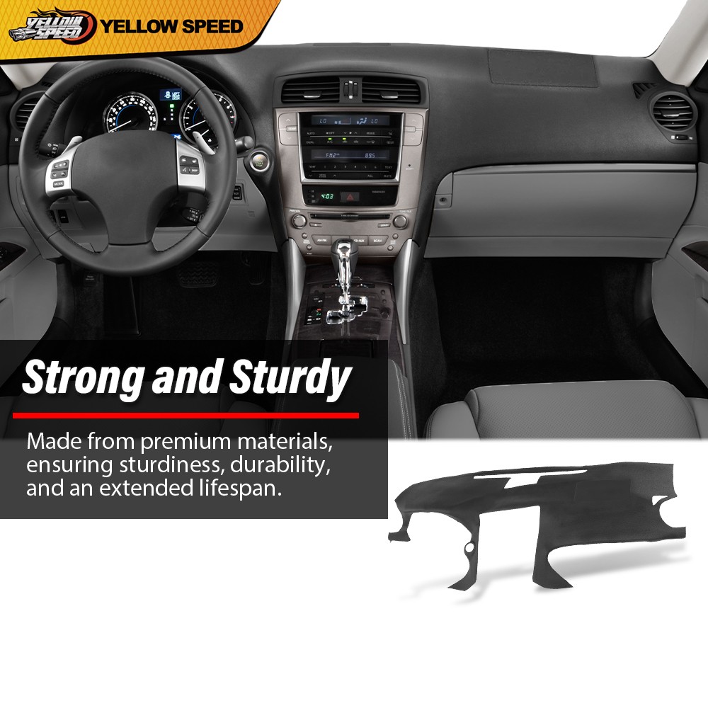 Fit For 2006-2013 Lexus IS250 IS350 Dashboard Dash Cover Cap Overlay Black