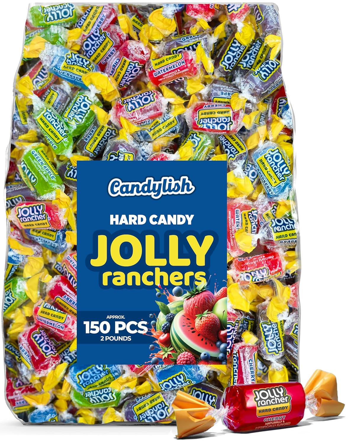 Jolly Ranchers Hard Candy Assorted - 2 LB Bulk Bag (Approximately 150 Pieces) -