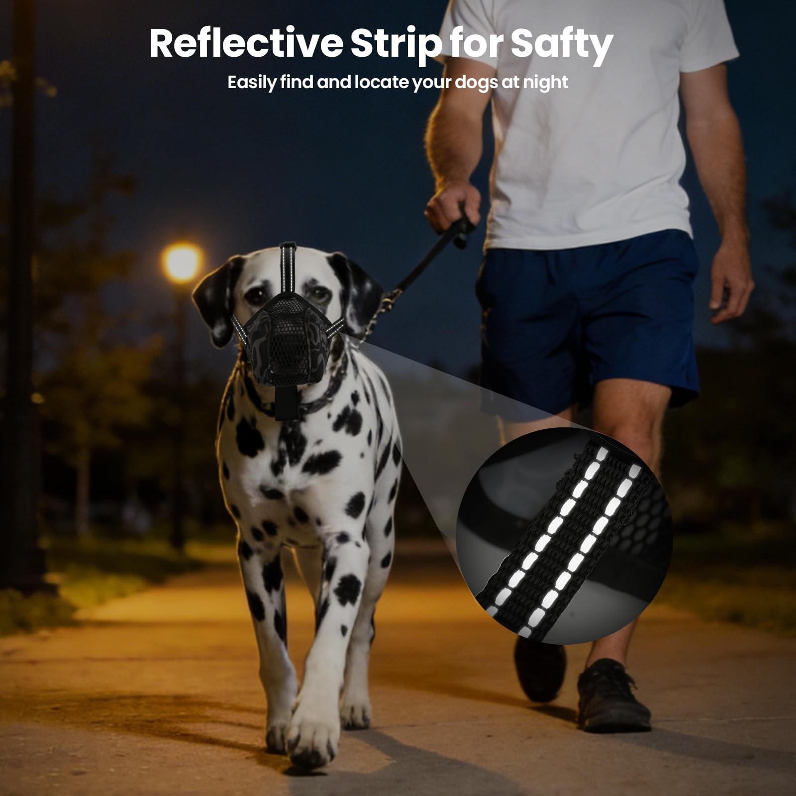 AuraPaw Reflective and Adjustable Mesh Muzzles for Border Collie, Samoyed | A...