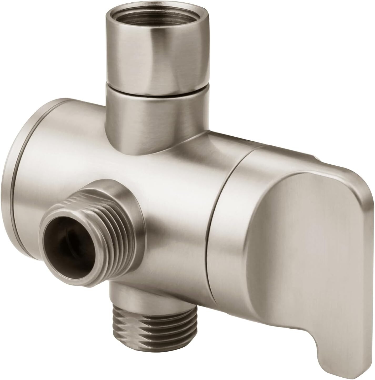 NEW "Bright Shower" 3-Way Shower Head Diverter Valve - Brushed Nickel (PBA0907)