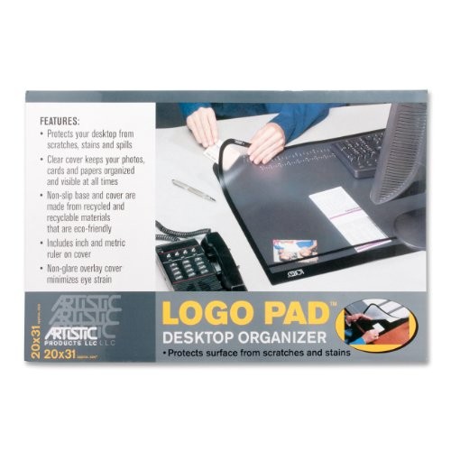 Artistic AOP41200 Logo Pad 31"x20" Desktop Organizer Black/Clear