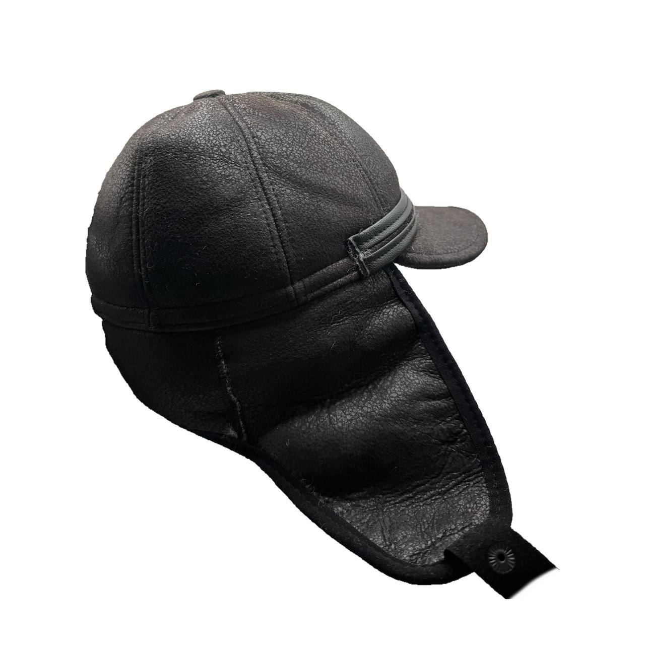 Men's FUR WINTER HAT Sheepskin Shearling LEATHER TRAPPER USHANKA Hat M-XXXL