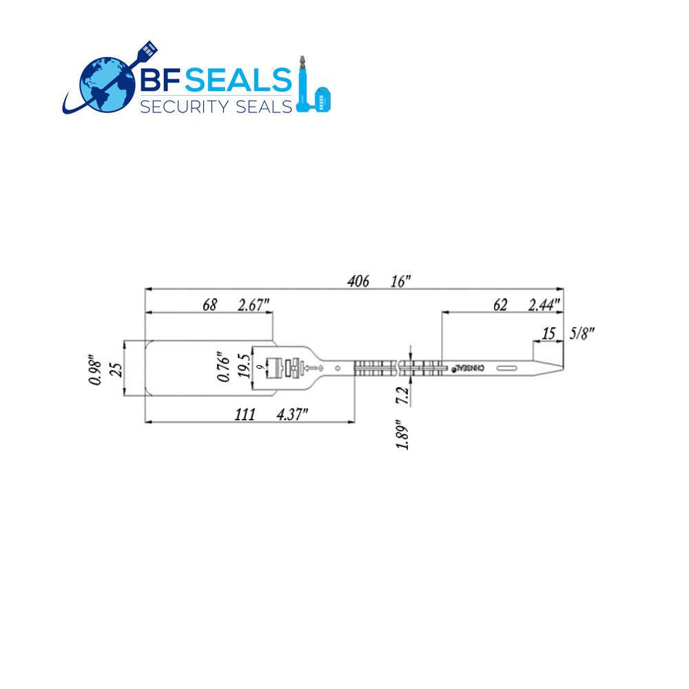 Plastic Security Seal SE 1000 Pcs 15 3/4" . (40 cms.) Blue Numbered BFSEALS