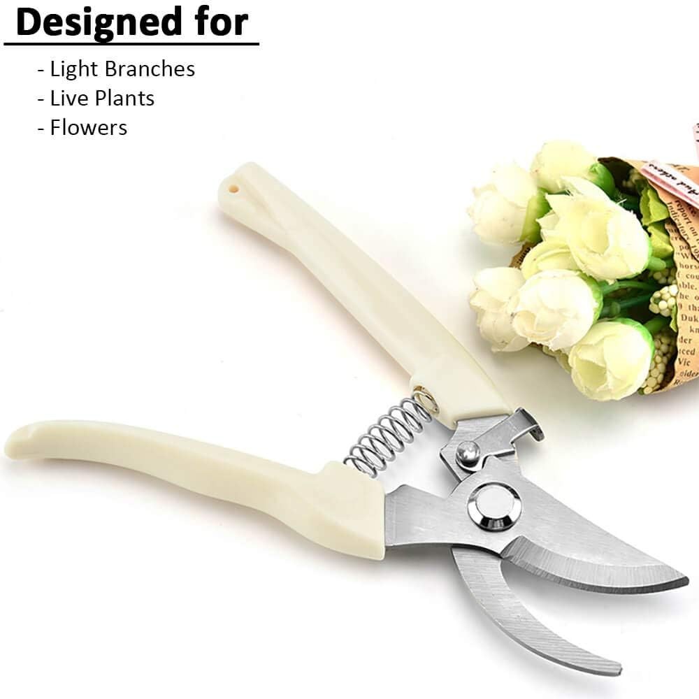 BUGUI Bypass Garden Pruning Shears - 2 Pack, Ultra 7" (C010), Ivory