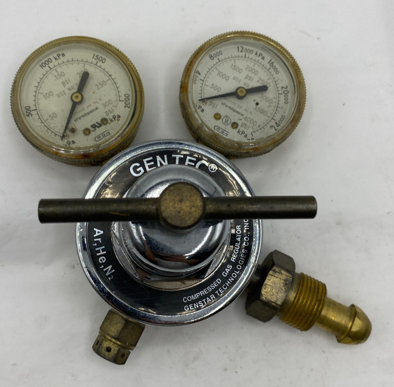 GENTEC 452IN-175 COMPRESSED INERT GAS REGULATOR 452IN175 Ar, He, N2 3000PSIG