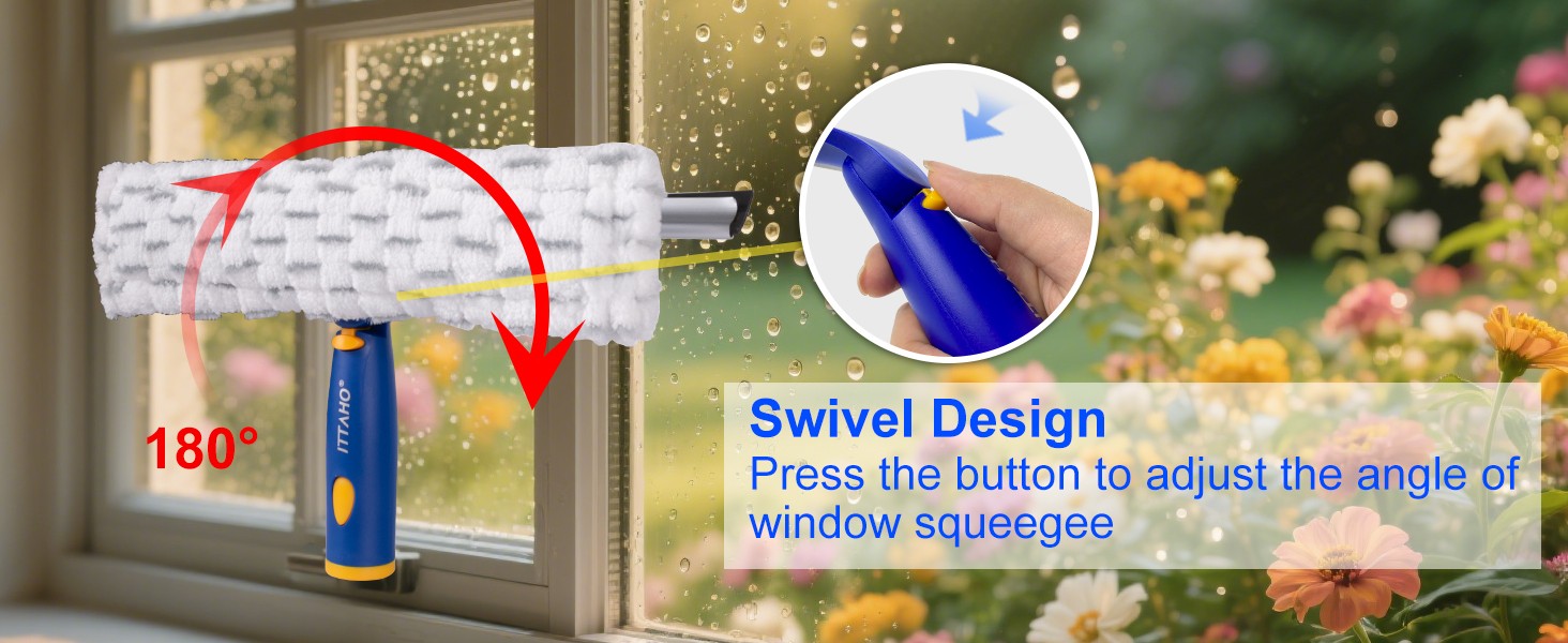 60" Window Squeegee Cleaner 2 in 1 Window Cleaning Tool Kit Window Washing Kit