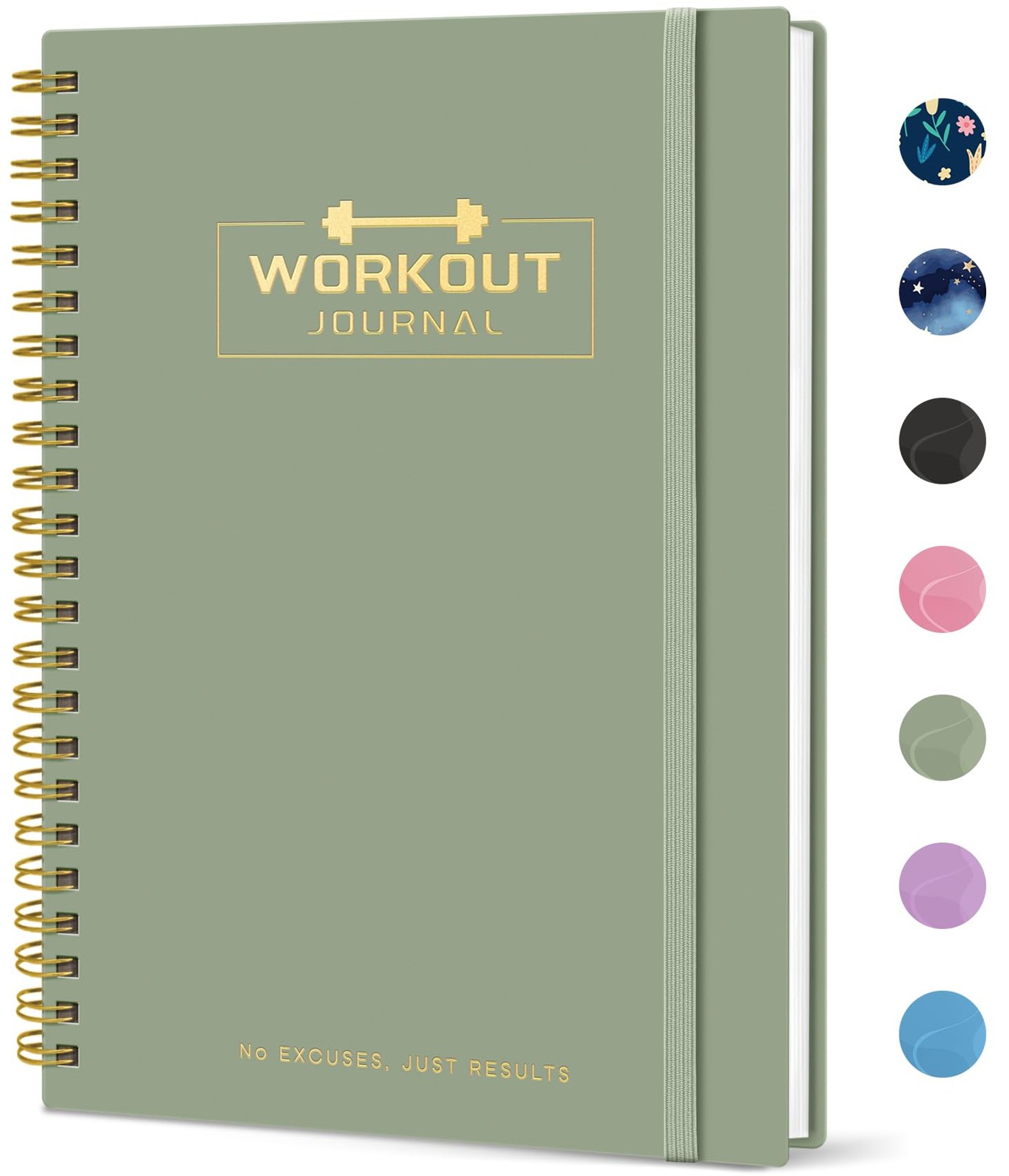 Fitness Workout Journal for Women & Men, A5(5.5" x 8.2") A5, a.Green
