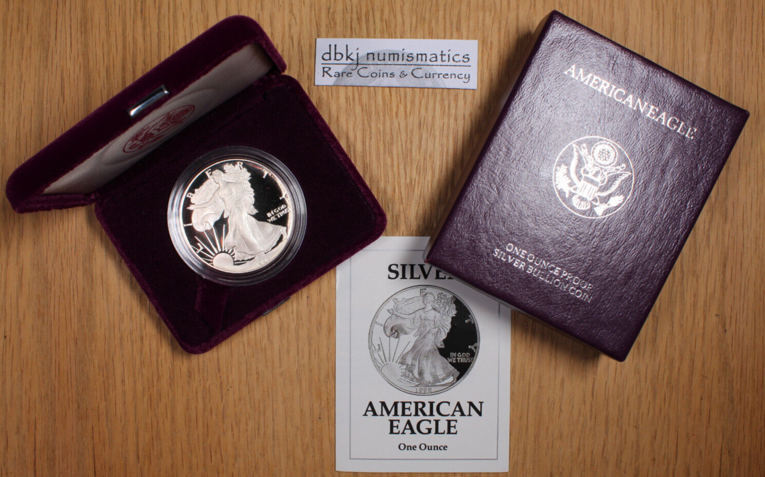 1992 S Proof Silver American Eagle $1 - Gem Deep Cameo - OGP/COA