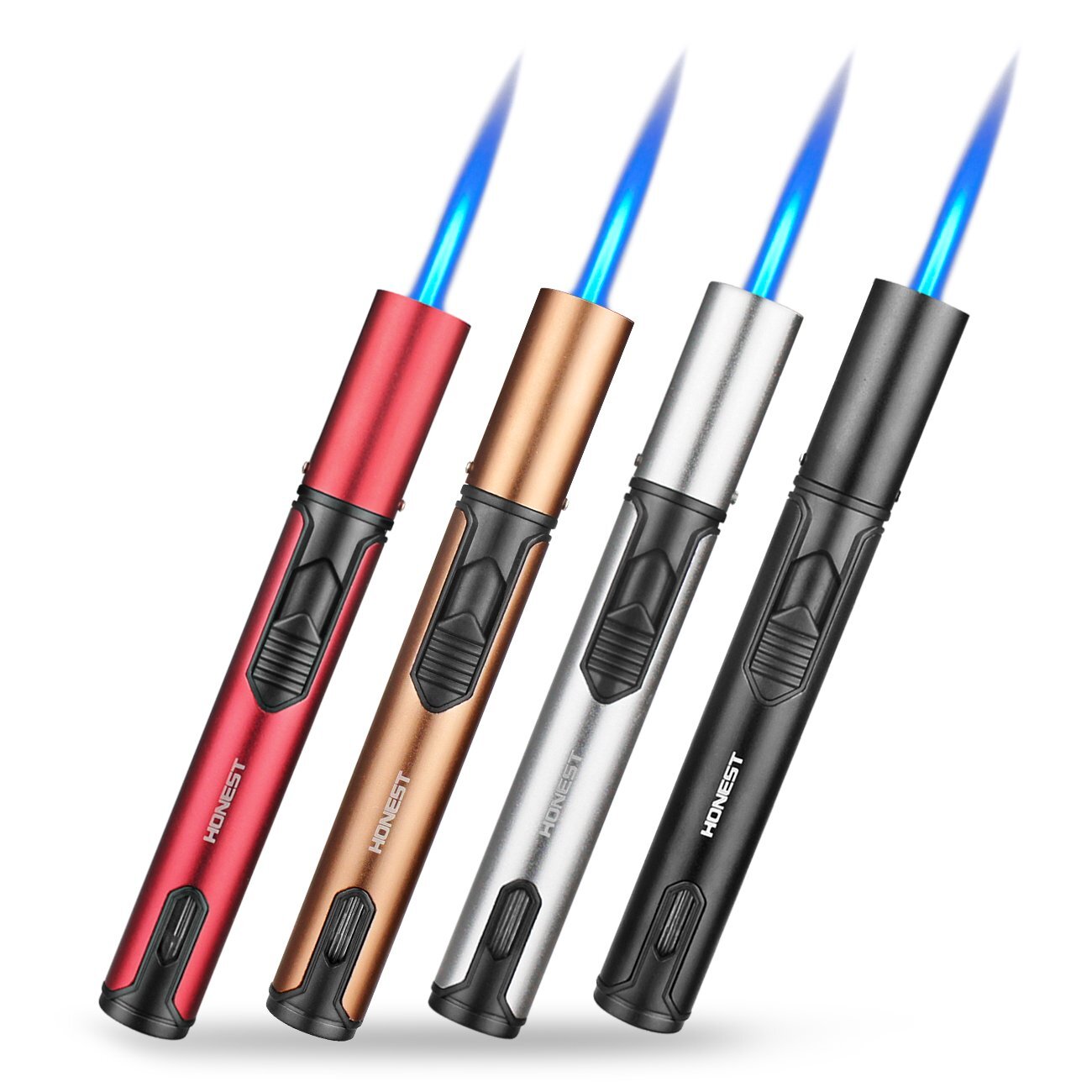 2 PCS Butane Torch Lighter 6 Inch Long Adjustable Windproof Refillable Butane