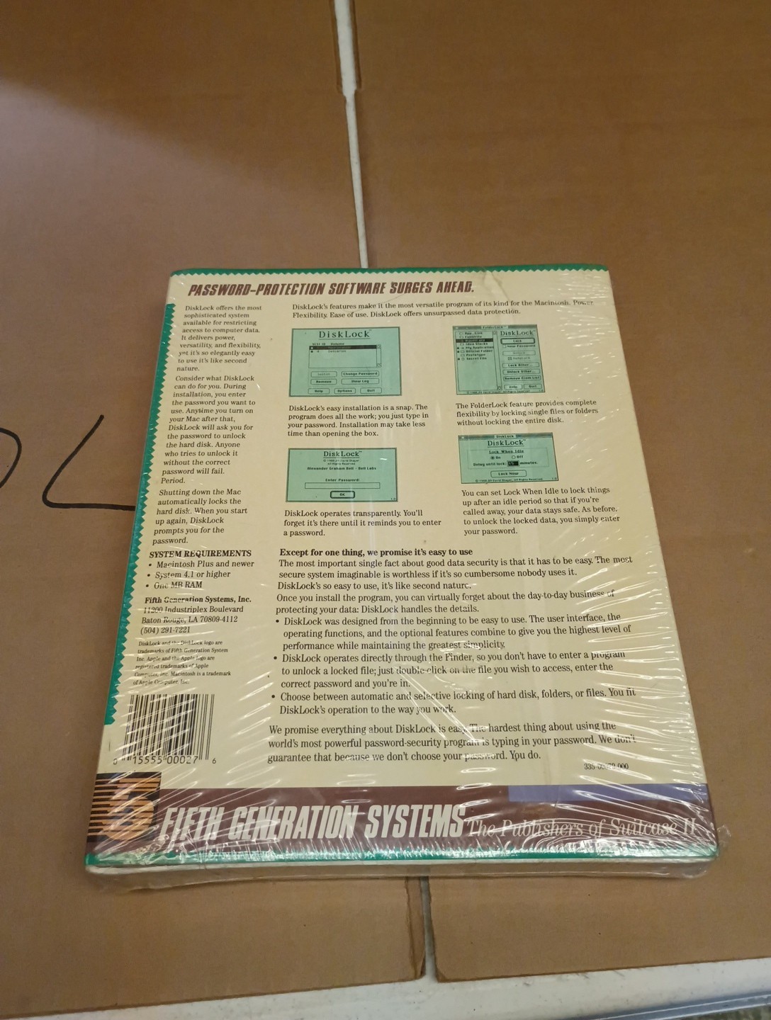 Vintage Disklock Password Protection Software Macintosh 1991