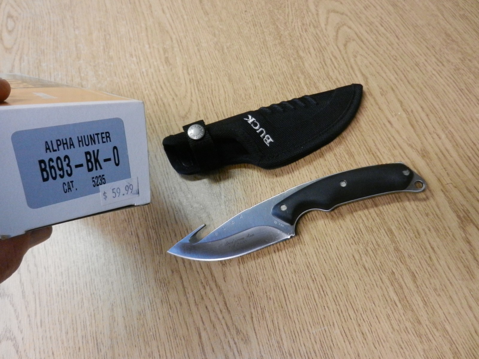 Buck Alpha Hunter B693-Bk First Production Run 1/2500 Made Box Sheath Unused