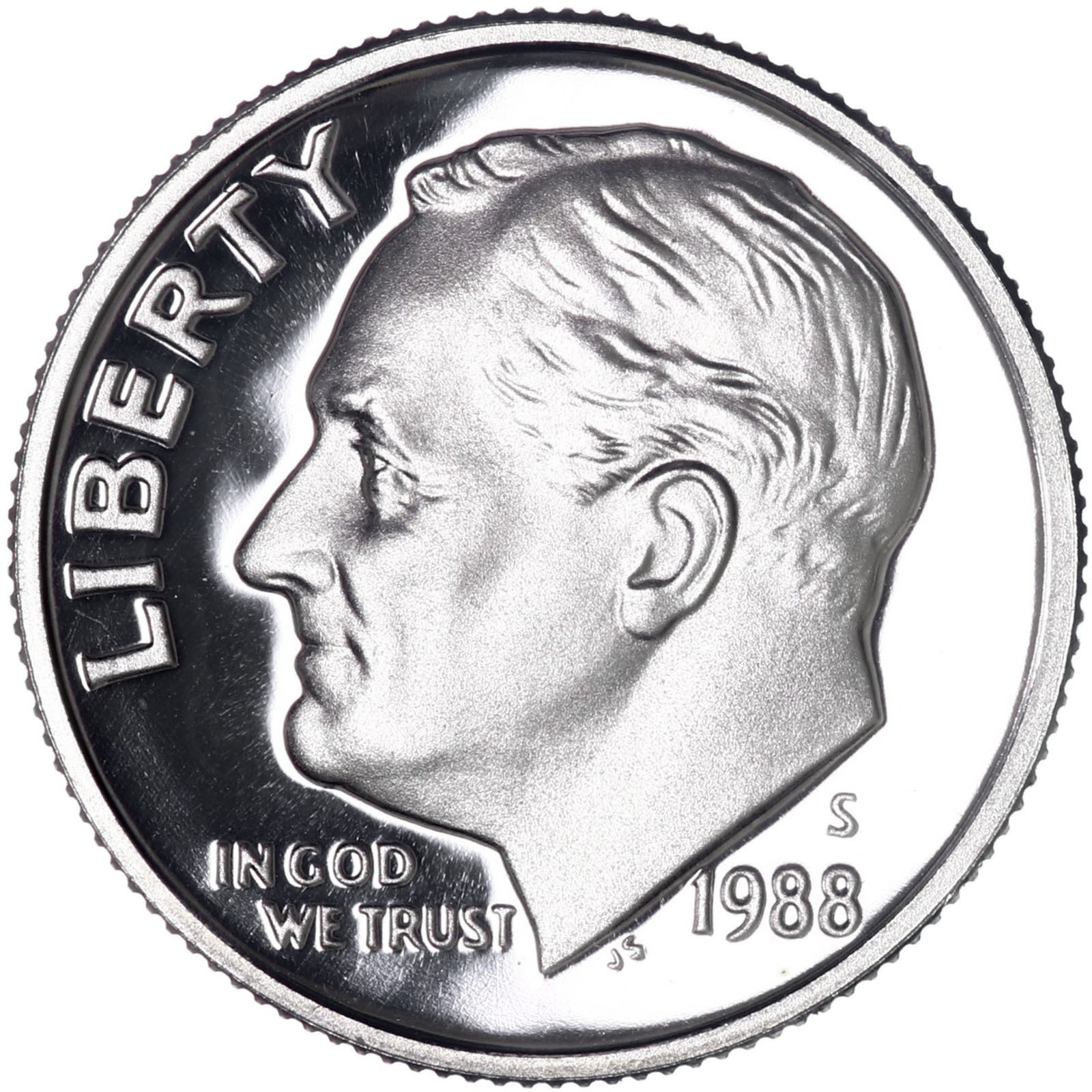 1988 S Roosevelt Dime Gem DCam Proof CN-Clad
