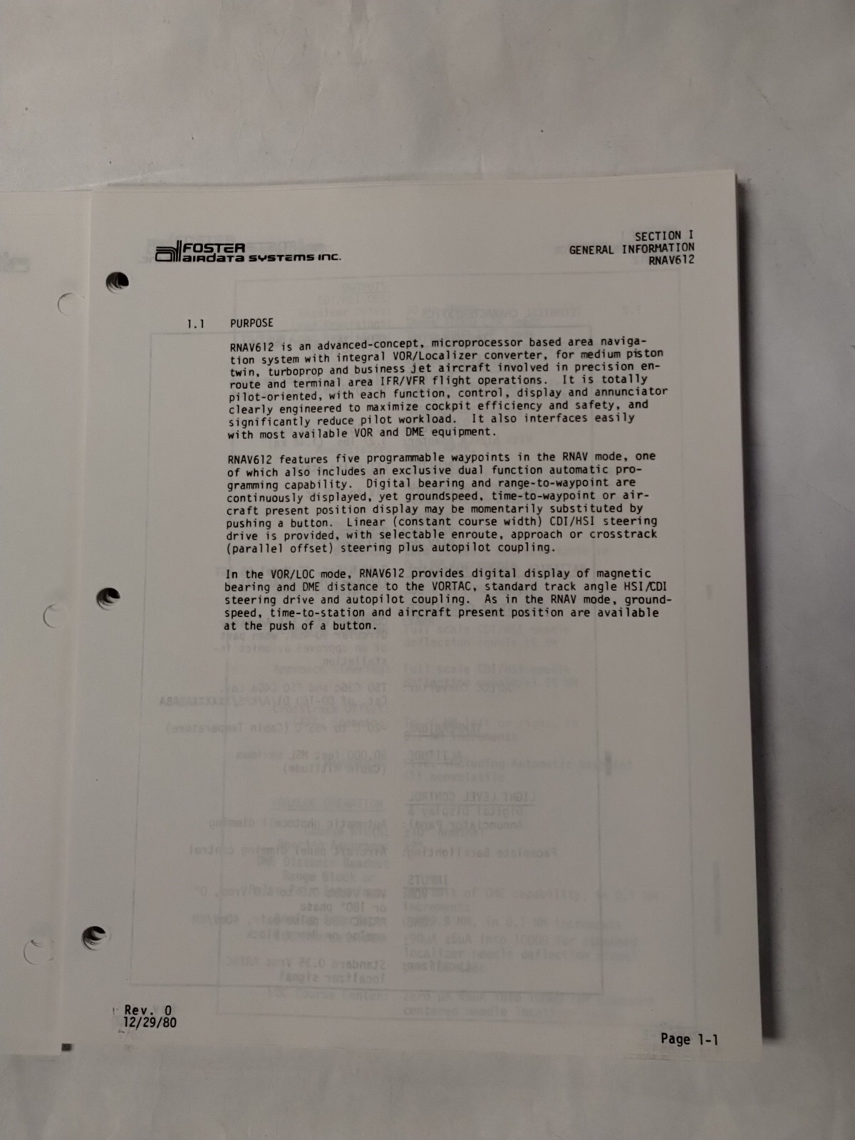 Foster RNAV612 Area Navigation System Installation & Maintenance Manual-Copy
