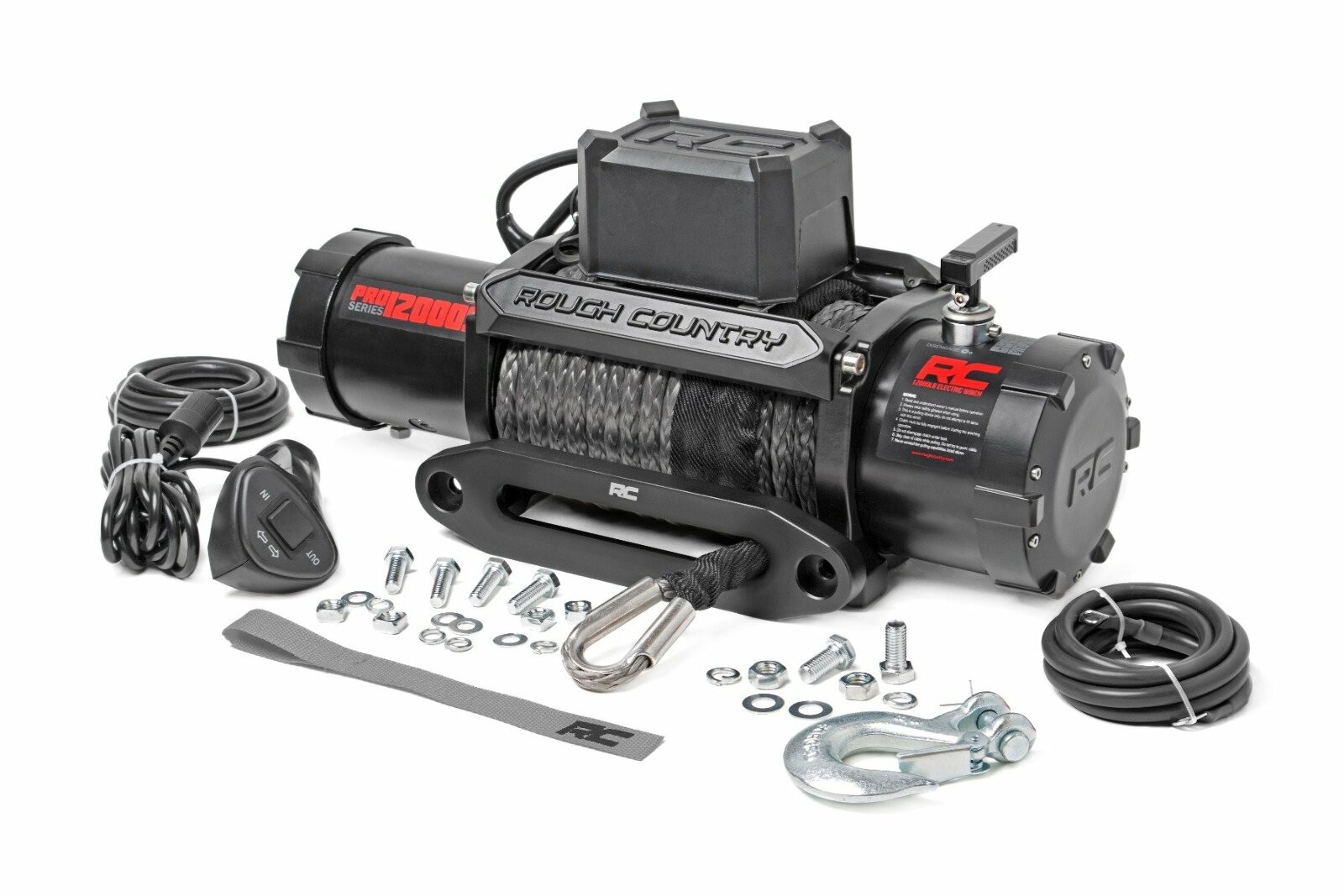 Rough Country 12000lb Pro Series Electric Winch Synthetic Rope