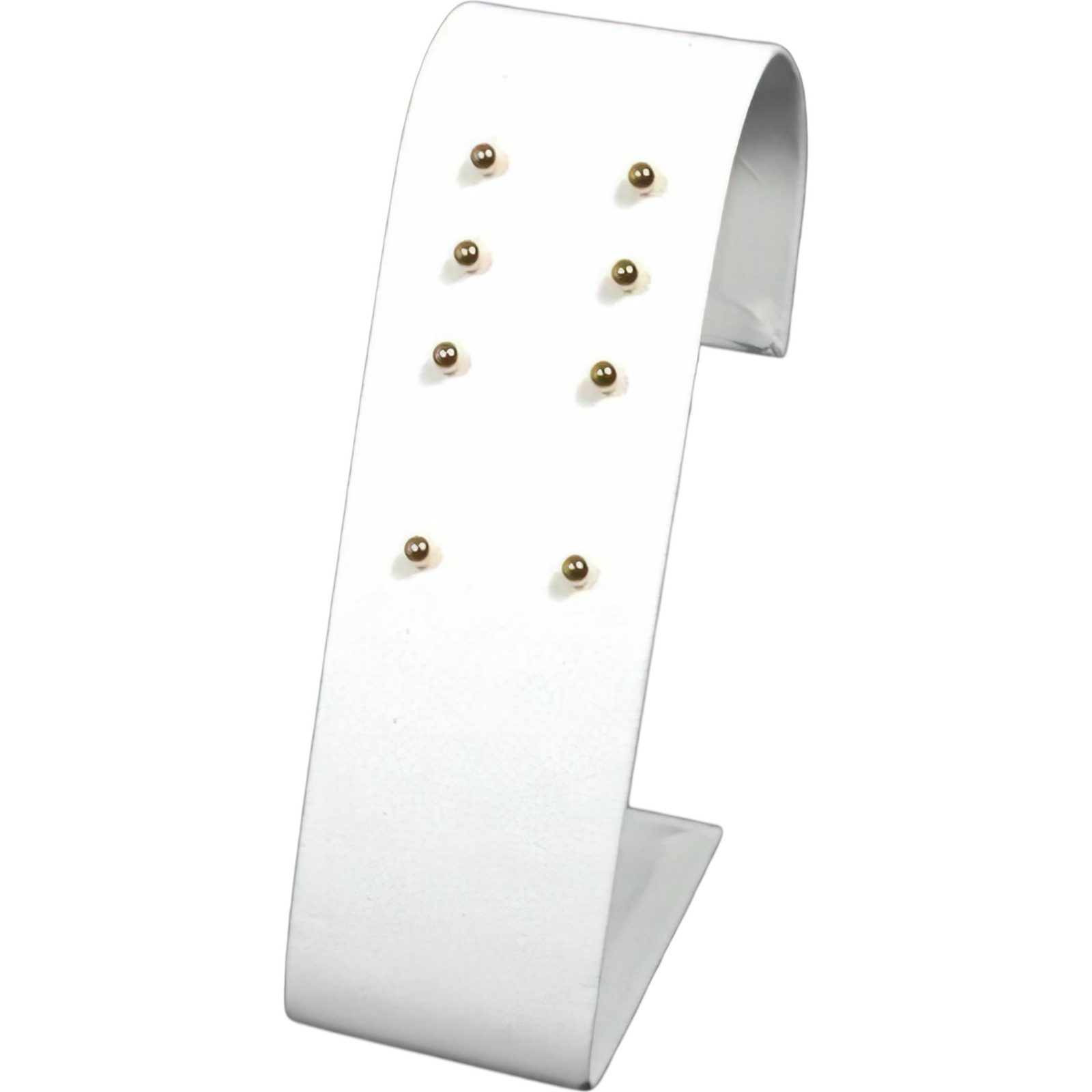 Earring Display White Leather Hoop Stud Showcase Unit