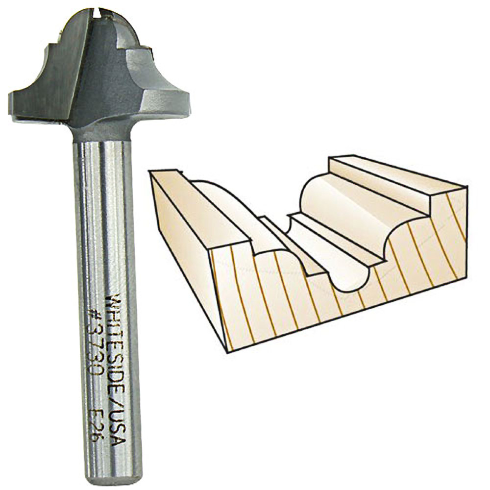 Whiteside 3730 Classical Round Bottom 1/4"SH, 3/16"R, 7/8"LD
